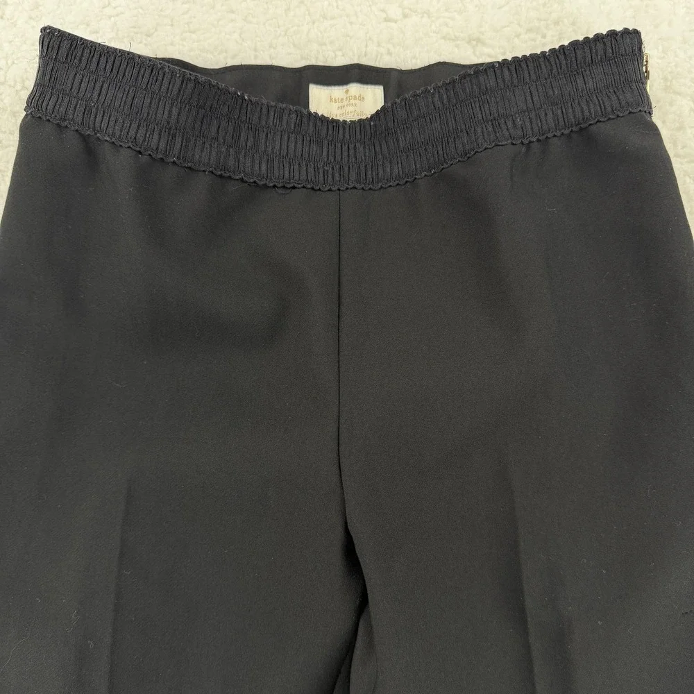 Kate Spade New York Pants‎ Womens 2 Black Elastic Waist Tapered Dress Trouser